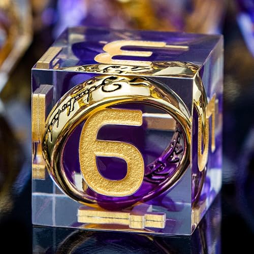 ORIFANTOU DND - Juego de dados de El Señor de los Anillos con caja, dados poliédricos D y D hechos a mano, dados poliédricos D y D para Dungeons and