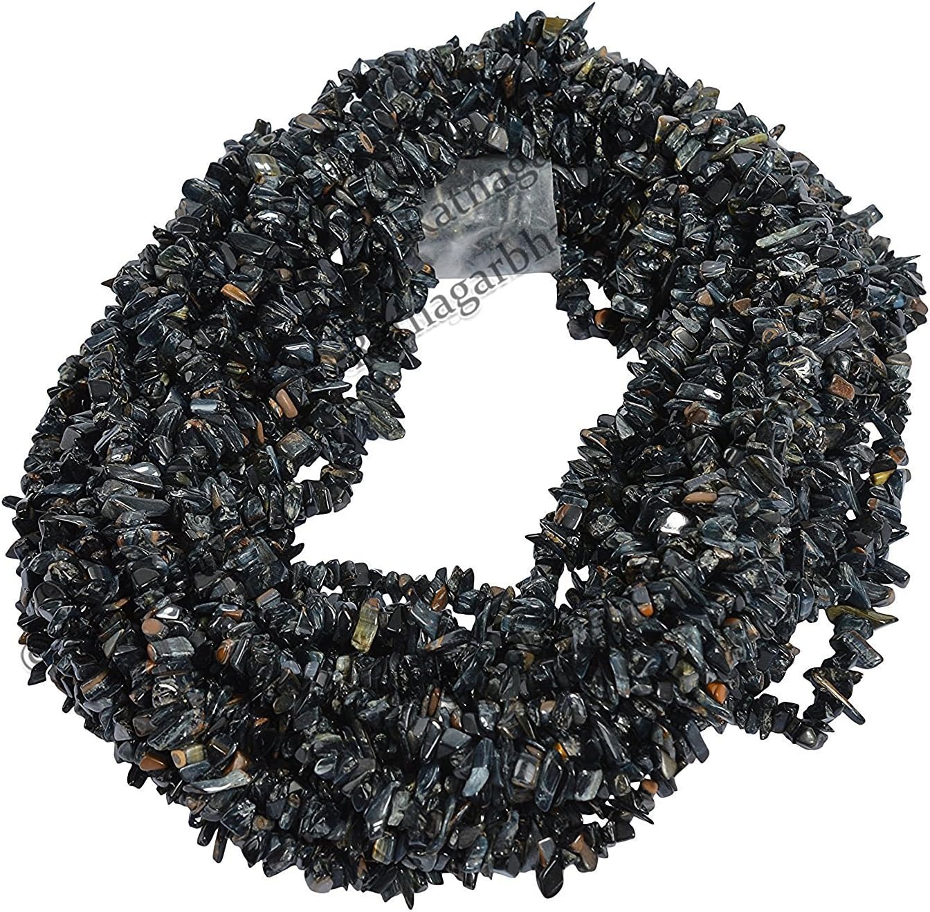 black blue tiger-eye gemstone nuggets chips loose beads strand, 34 inch length 10 strand, black blue color, jewelry making, wholesale price.