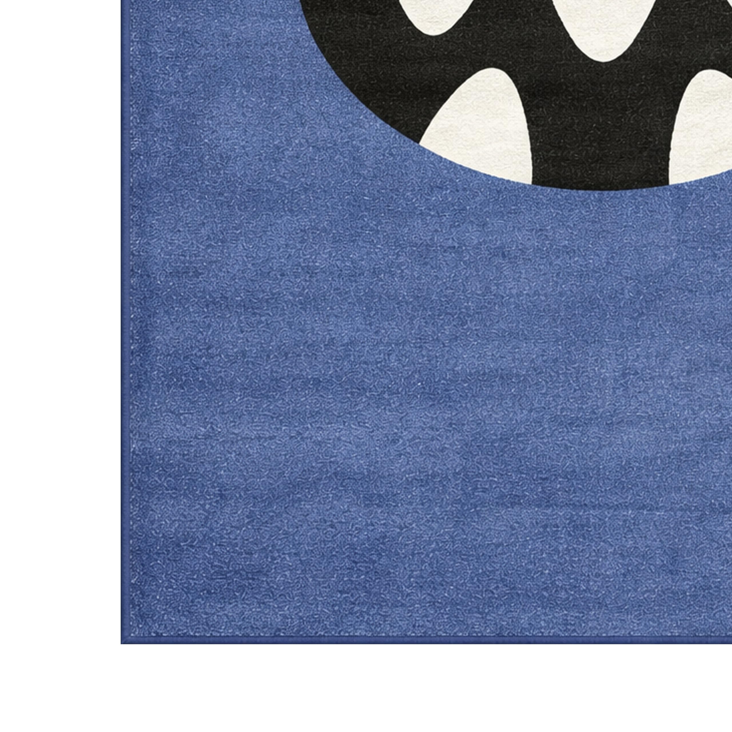 Teppich-Traum Kinderteppich mit fröhlichem Monster Motiv Cartoon Design weiche Spielfläche pflegeleicht strapazierfähig runder Kinderteppich ideal für Kinderzimmer Blau 120 cm Rund