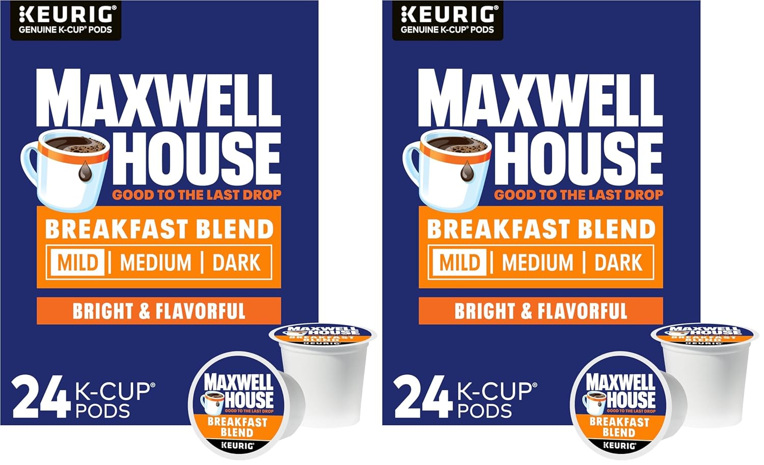 Maxwell House Breakfast Blend Light Roast K-Cup® Coffee Pods,. Box,(Pack of 48)