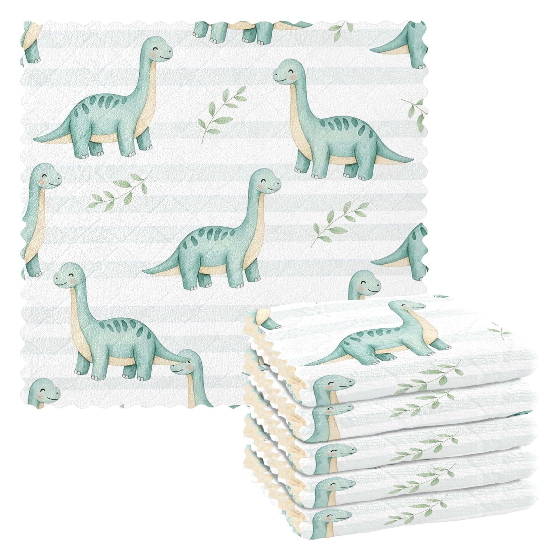 Fuauuyl Watercolor Dragon Kitchen Dish Towel Set of 6, Soft Absorbent Washable Cleaning Cloths Dish Rags Tea Bar Drying Towels, 11x11 In