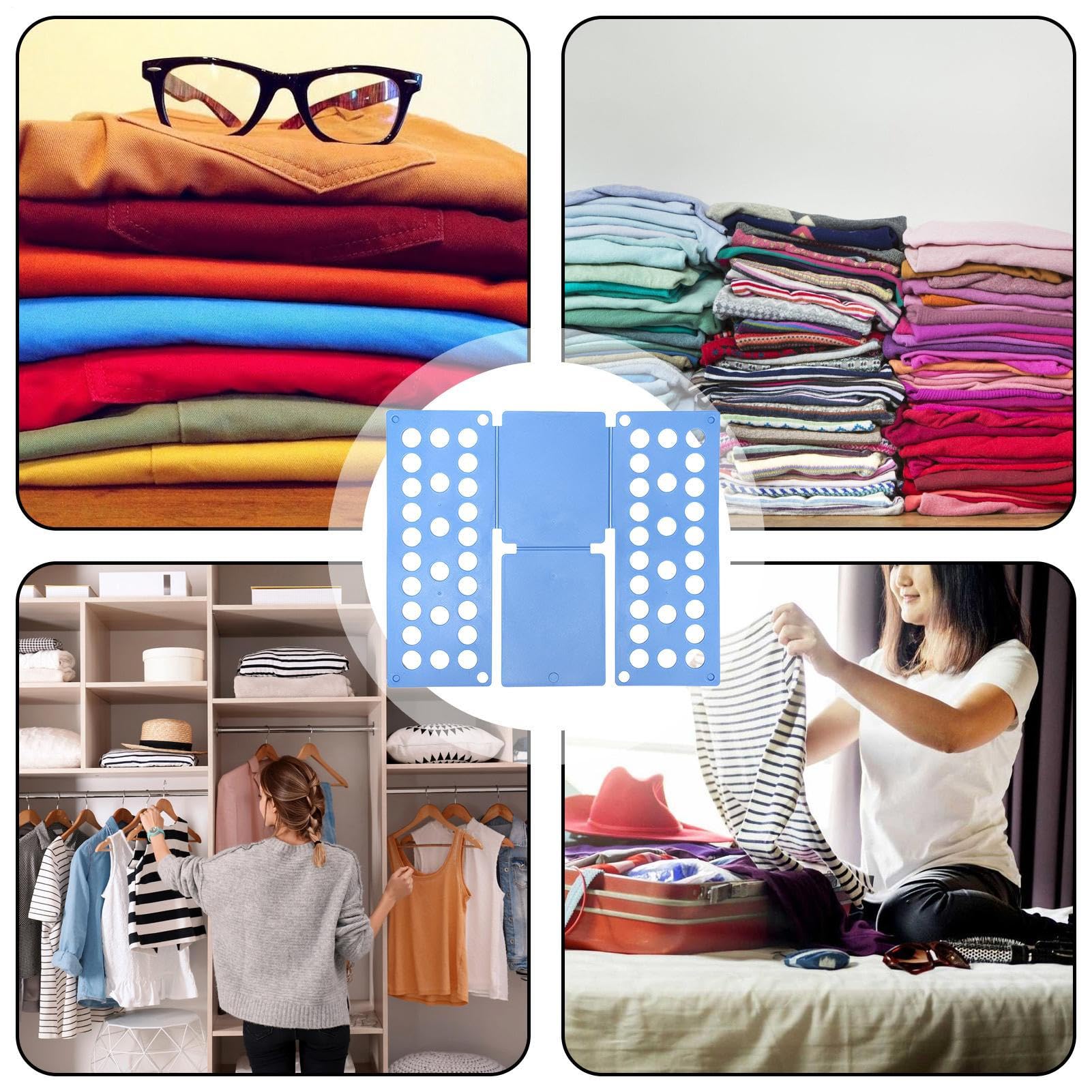 Tabla de Doblar Ropa Rápida | Accesorio Hogar para Viaje Casa Dormitorio con Clasificación y Clasificación Textiles