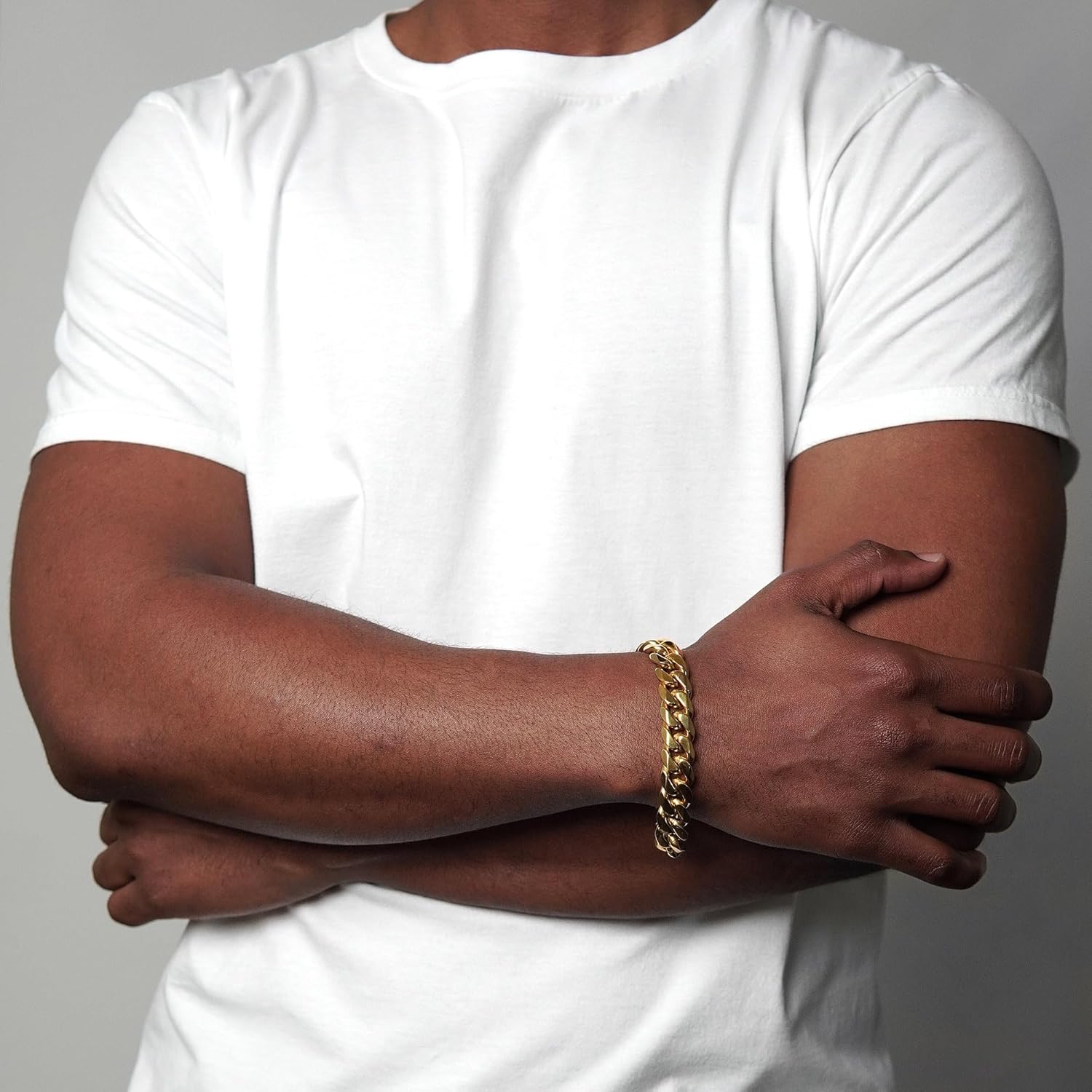 Invicta Bracelet for Men, Stainless Steel Chain Jewelry, Polsihed Curb, 12mm, 8.75" - Image 2