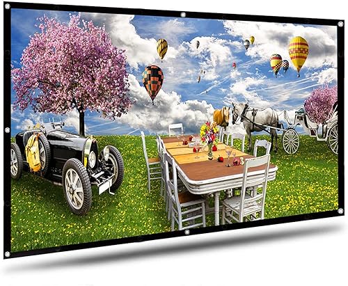 Pantalla de proyector plegable, pantalla de proyección para interiores y exteriores de 100 pulgadas, portátil 169 4K HD trasera frontal para cine en