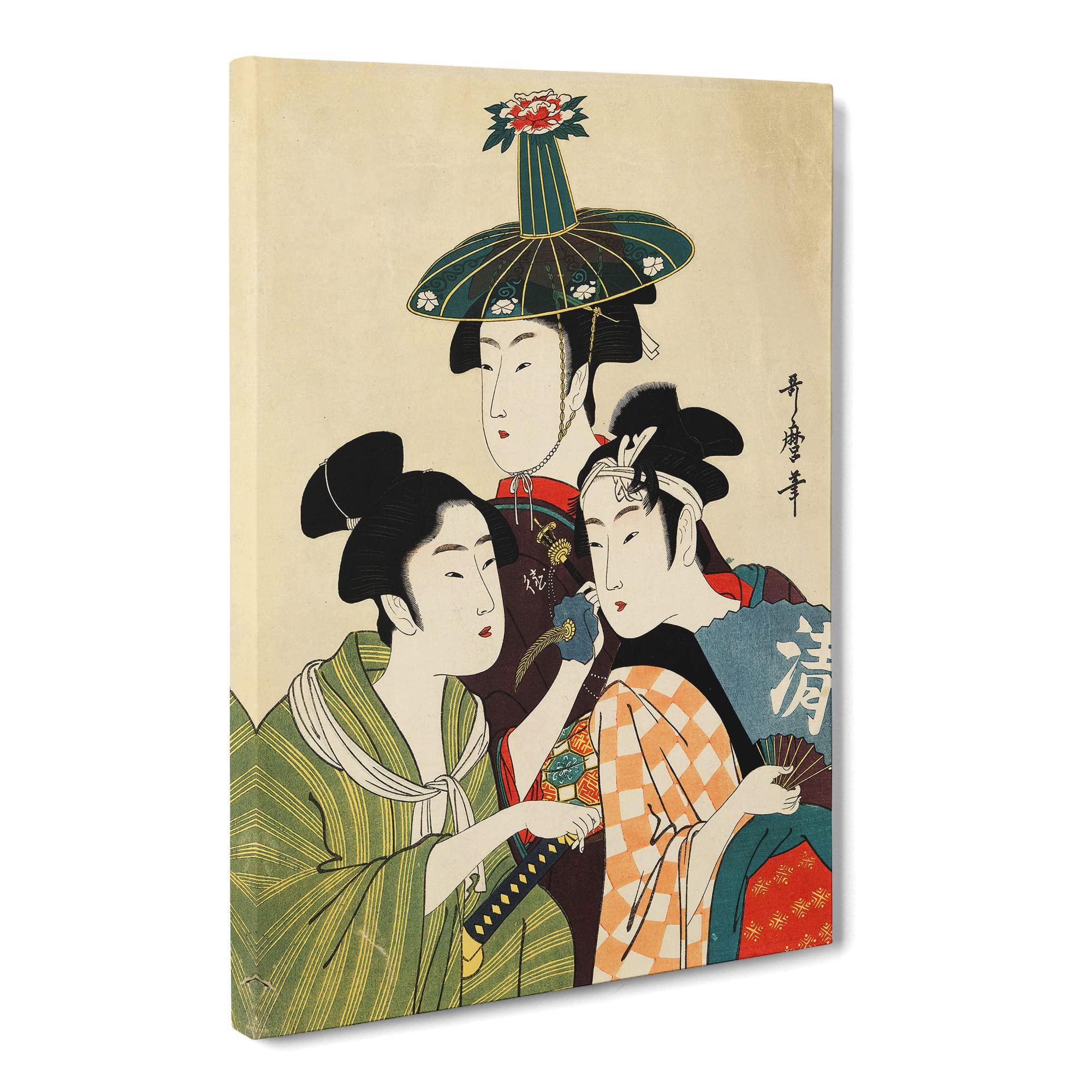 Kitagawa Utamaro Vintage Art No.17 Canvas Print, Mixed, 25L x 50W cm