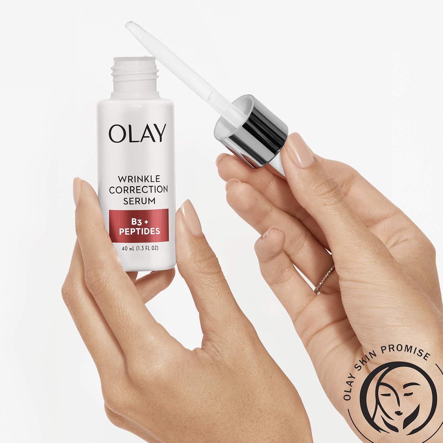 Olay Collagen Peptides Wrinkle Correction Serum, 1.3 Fl Oz + Whip Face Moisturizer Travel/Trial Size Bundle
