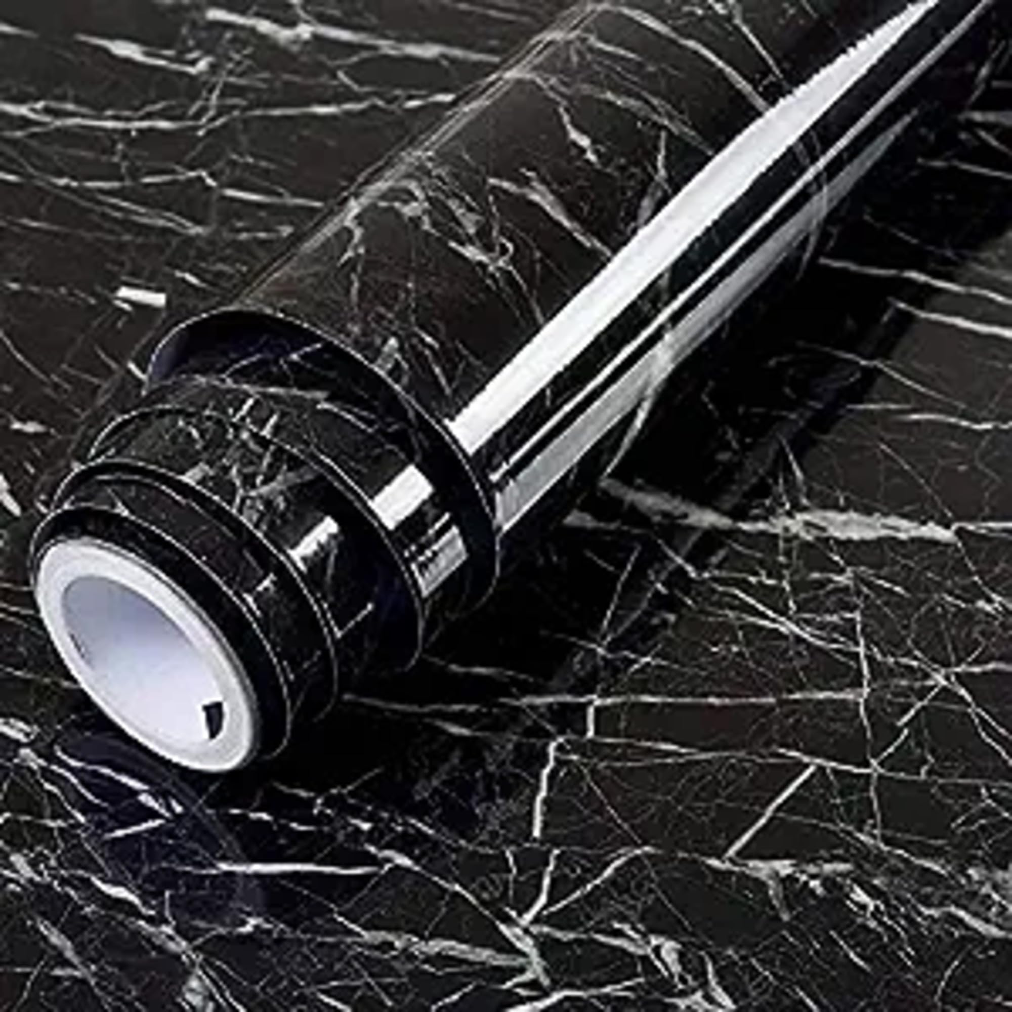 JBS LAND Vinyl Marble Wallpaper Peel And Stick Waterproof Wallpaper For Home Kitchen Countertop Cabinet Furniture (60 X 200 Cm) (Black Marble) (B0D1GV55CB) Amazon Price History, Amazon Price Tracker