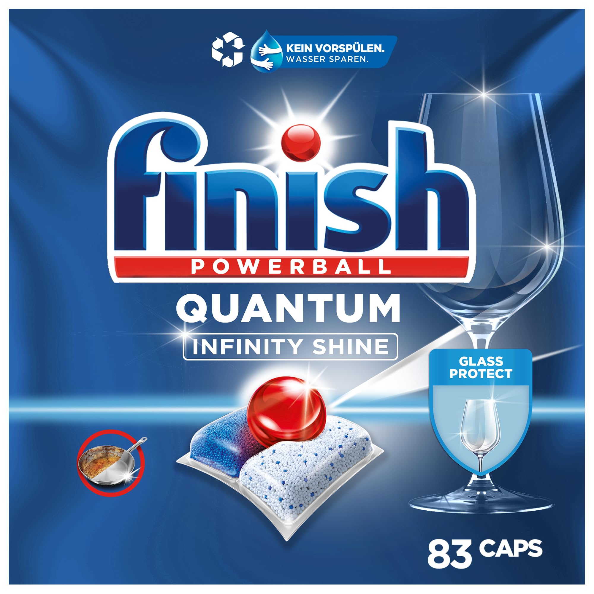 Finish Quantum Infinity Shine Spülmaschinentabs – kraftvolle Reinigung, Fettlösekraft und Glanz – 83 Finish Caps