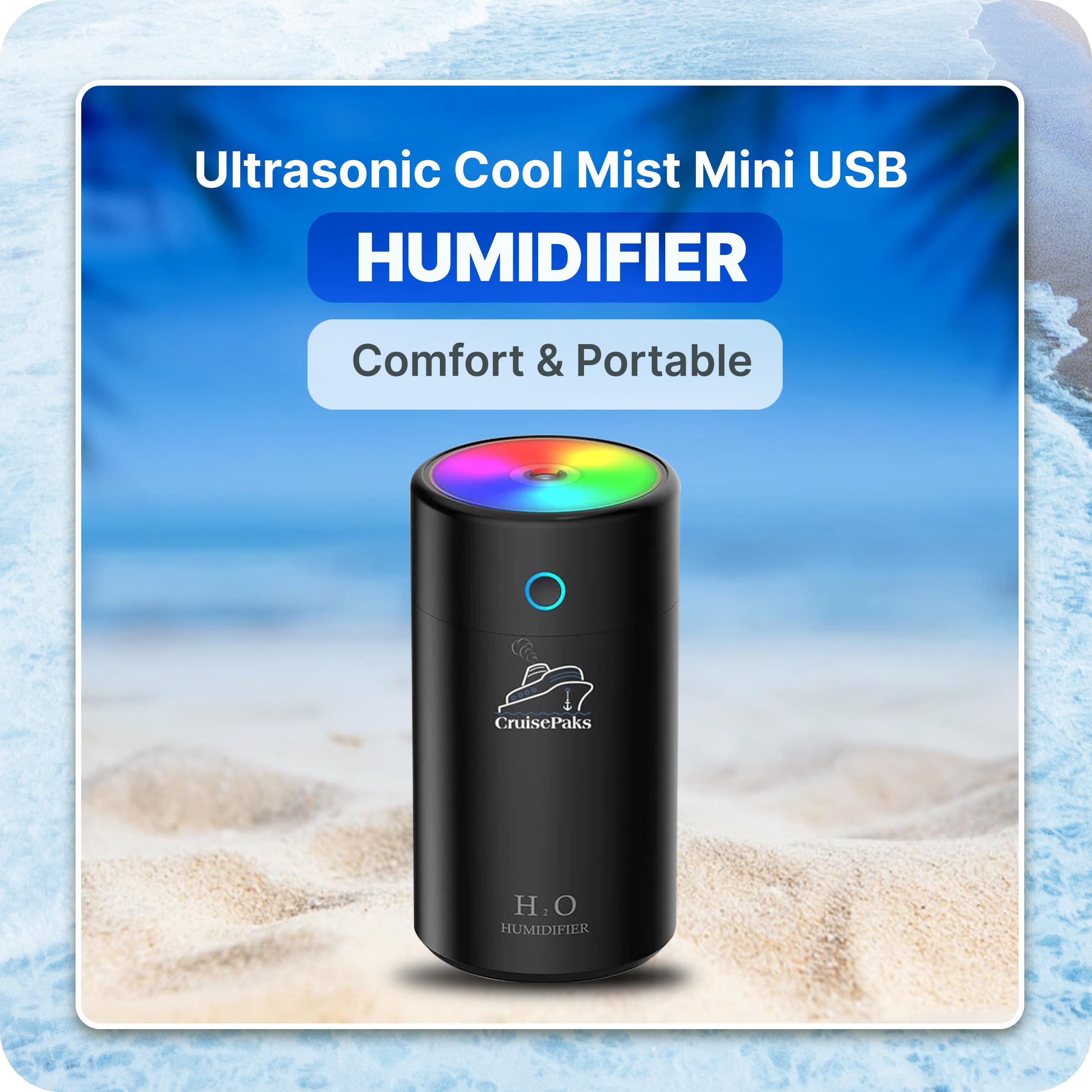 Mini Ultrasonic USB Humidifier Color Black