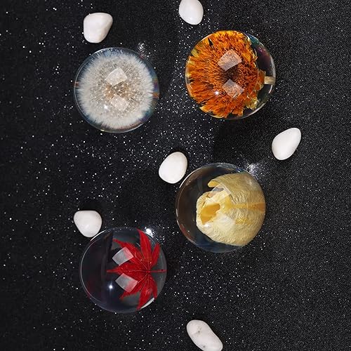 Miniatura 7 de Bola de tulipán amarillo real de resina de pisapapeles de tulipán amarillo, bolas de tulipán amarillas, adornos coleccionables para decoración de