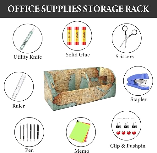 Miniatura 6 de QIELIZI Organizador de suministros de piel sintética, soporte de control remoto, organizador multifuncional de caja de almacenamiento de artículos