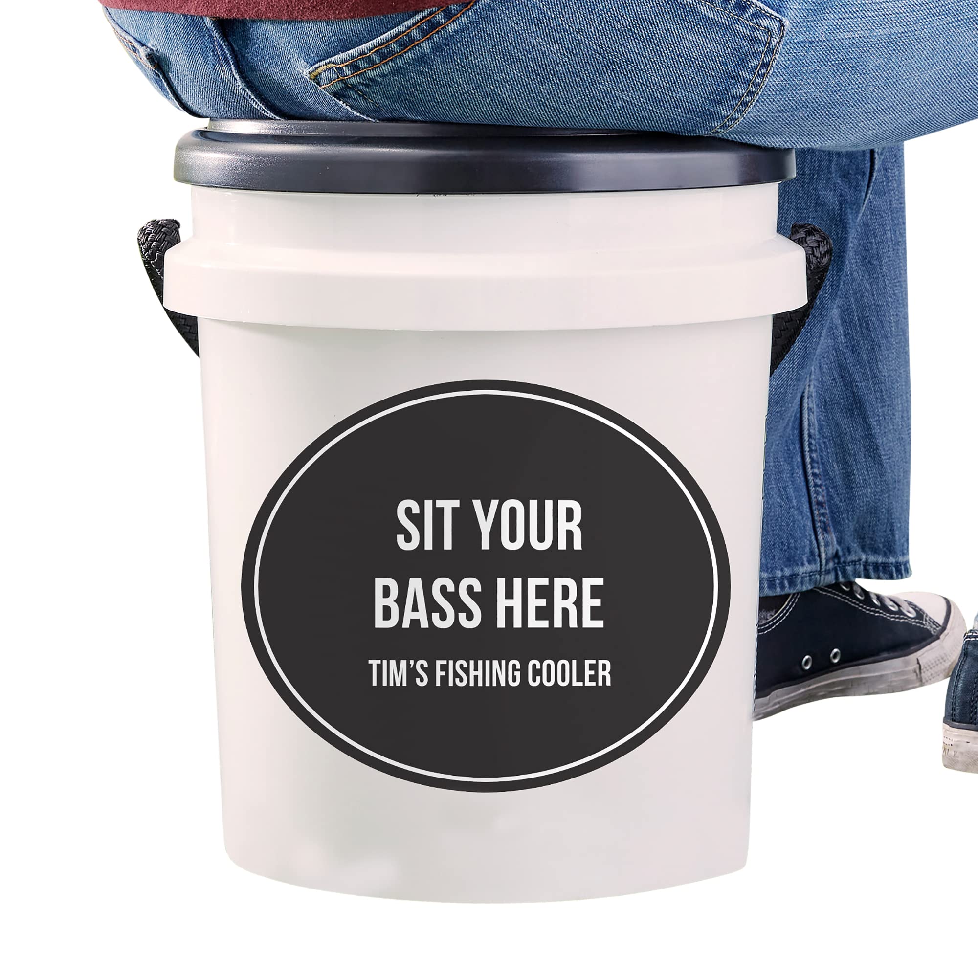 Personalization Universe Expressions 5-Gallon Insulated Fishing Bucket Seat with Lid for Fishing and Hunting Enthusiasts, Fishing Gift for Dad and Grandpa