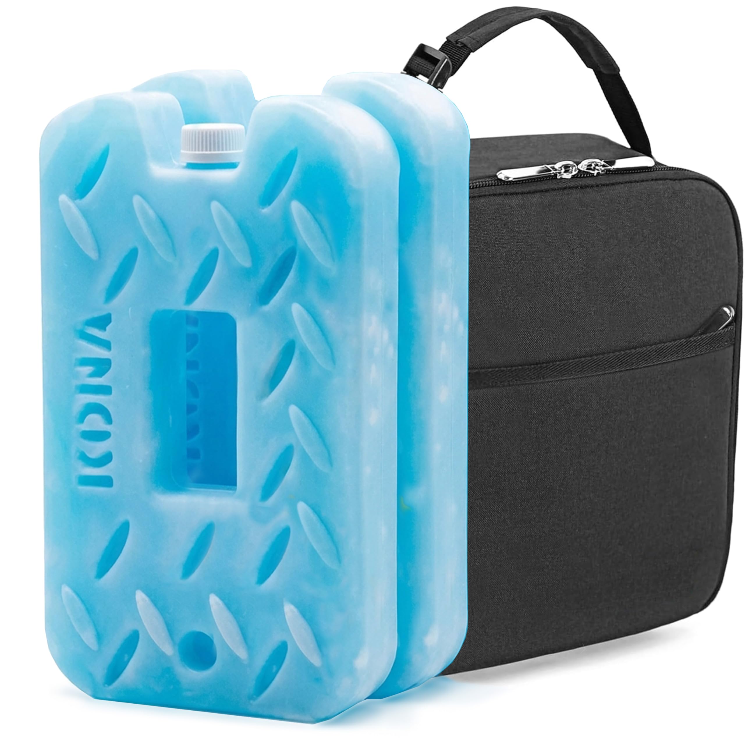 Blue Ice 2 Pound Ice Packs for Coolers - Long Lasting Design - Refreezable Reusable Cooler Ice Pack (2)
