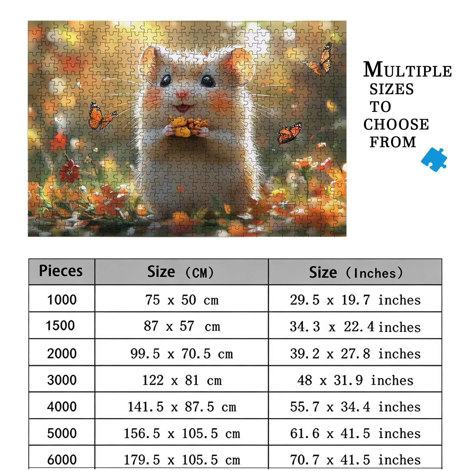 Puzzle 2000 Teile Tier, Holzpuzzle Erwachsene, Klassisches Lernspiel Puzzle Hamster, Groß Impossible Jigsaw Puzzles, Wunderschönes Deko Puzzes und Geschenke, Bastelset Erwachsene 99.5 X 70.5cm 8p-76