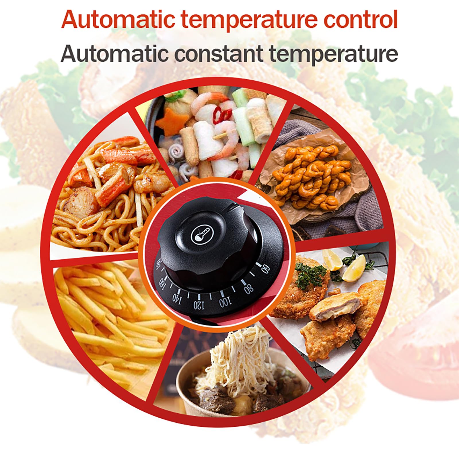 Freidora eléctrica de 10 litros, freidora de 2500 W con cesta para freír, freidora de encimera de acero inoxidable, temperatura ajustable, utilizada en restaurantes, restaurantes de comida rápida