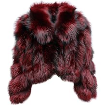 Genuine Real Fox Fur Jacket Women Winter Warm Natural Fox Fur Turn-Down Collar Cropped Coat
