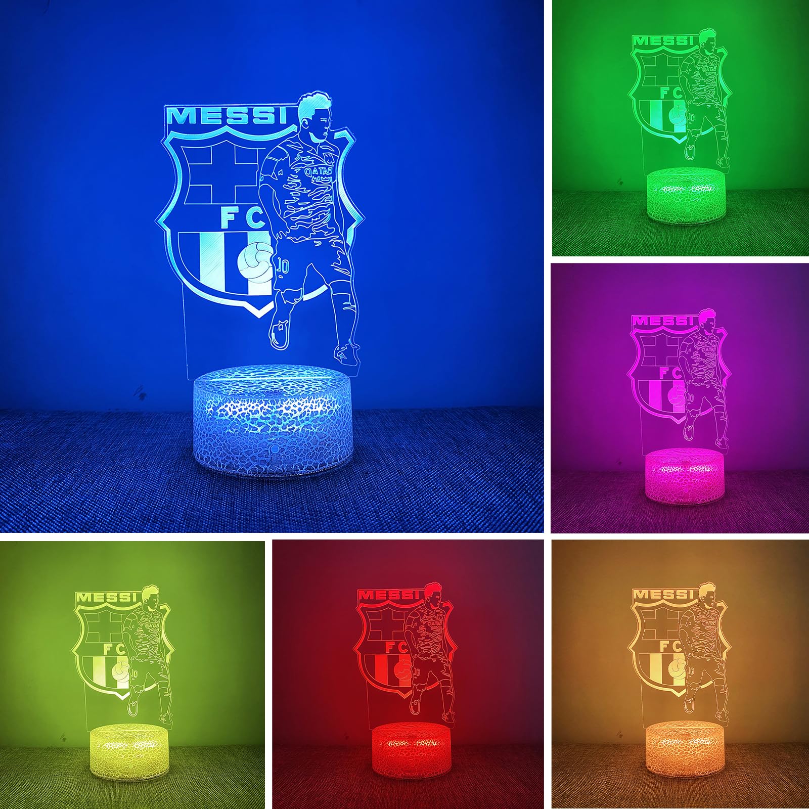 BIRBANN Argentina Football Player #10 Night Light for Boys,7 Color Changing Dimmable with Remote Room Soccer Decor,Desk Lamp for Football Fans Kids Teens Men Birthday Christmas Gifts