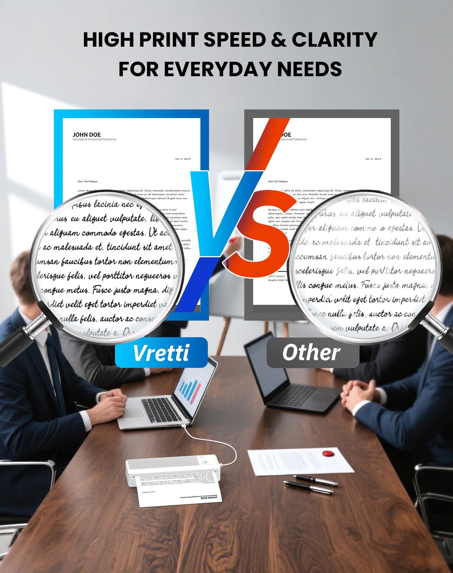 vretti P83 Impresora móvil A4 para Viajes, Impresora térmica A4 Compatible con Android e iOS, Compatible con Papel térmico A4 de 210 x 297 mm para el hogar, Oficina, Foto