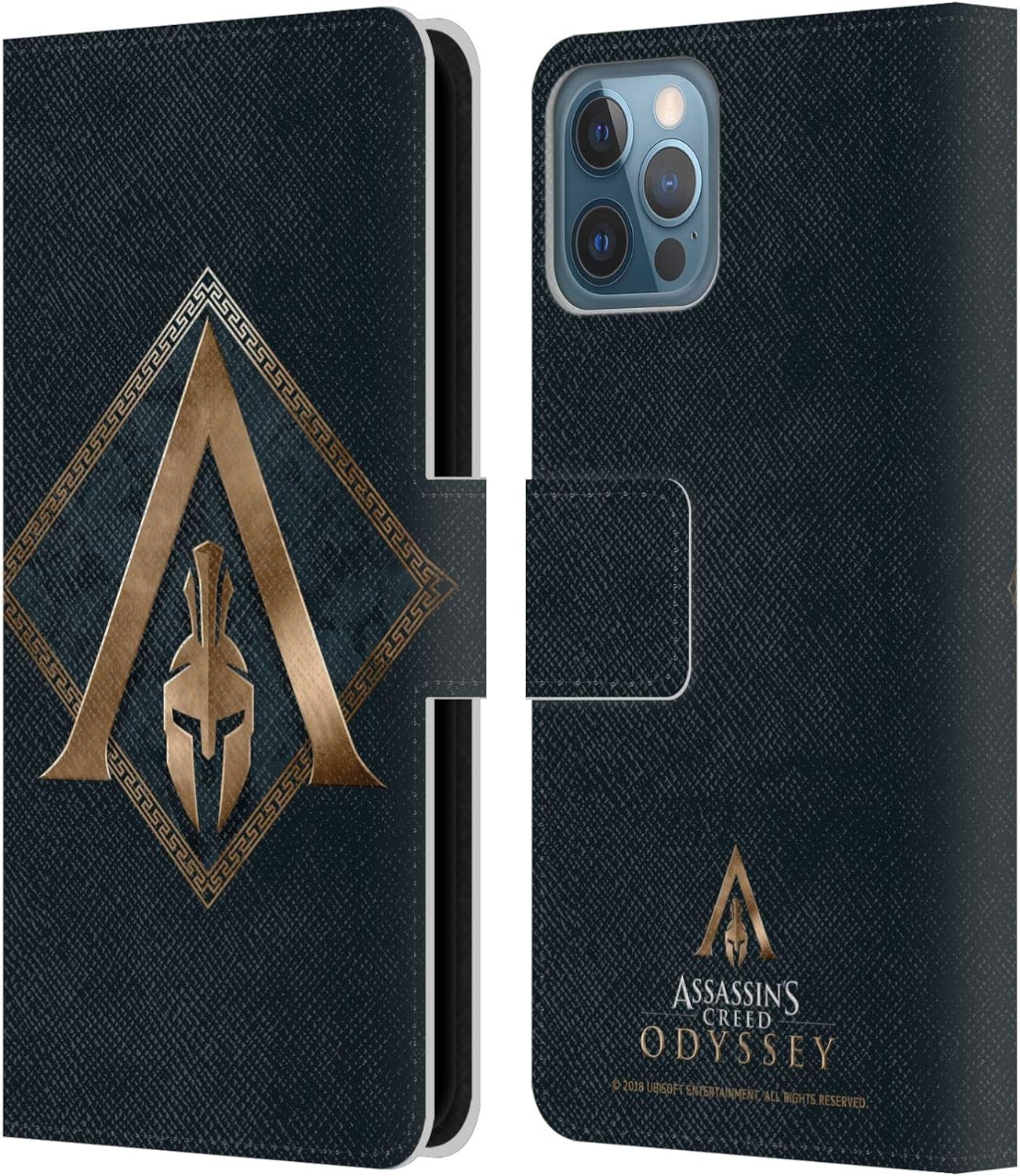 Head Case Designs Officially Licensed Assassin's Creed Logo Odyssey Artwork Leather Book Wallet Case Cover Compatible with Apple iPhone 12 / iPhone 12 Pro