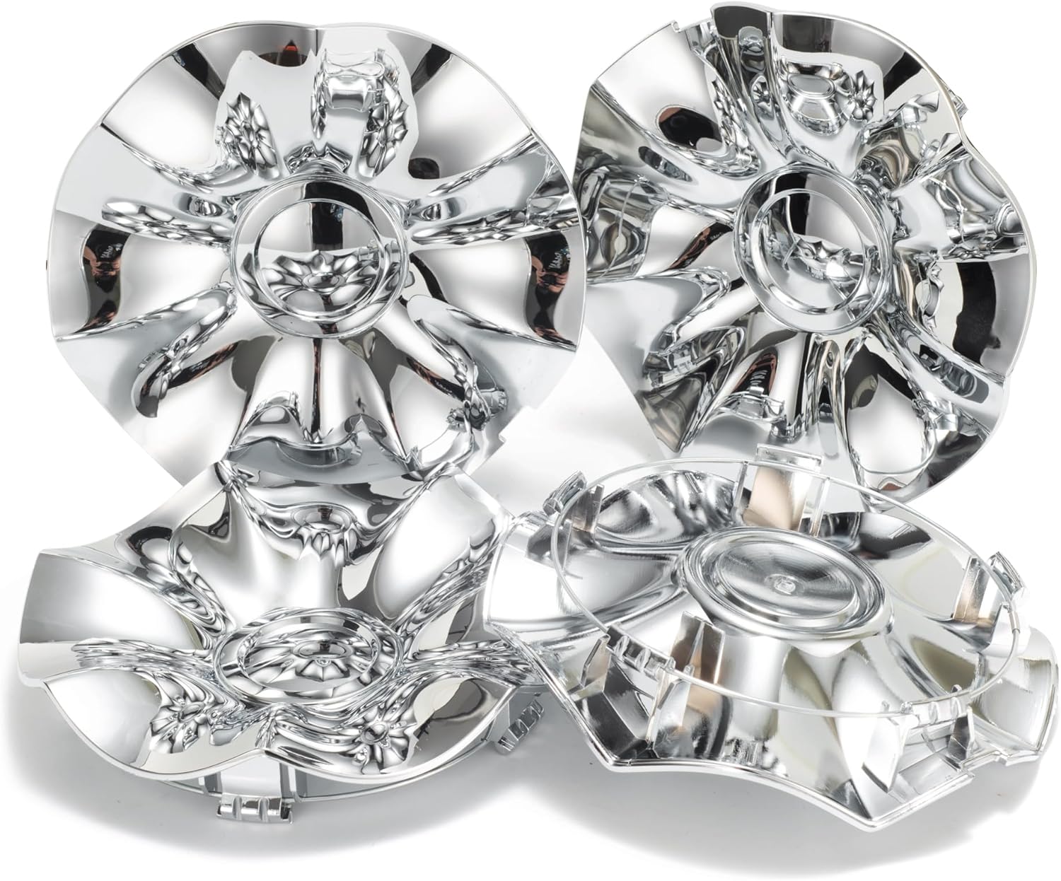 4Pcs 6.6in / 167.7mm Car Wheel Center Caps for 2008-2010 Town and Country 04721717AA 4721717AA Chrome Outer 6.6 in, Inner 3.74 in Snap-On Hub Caps