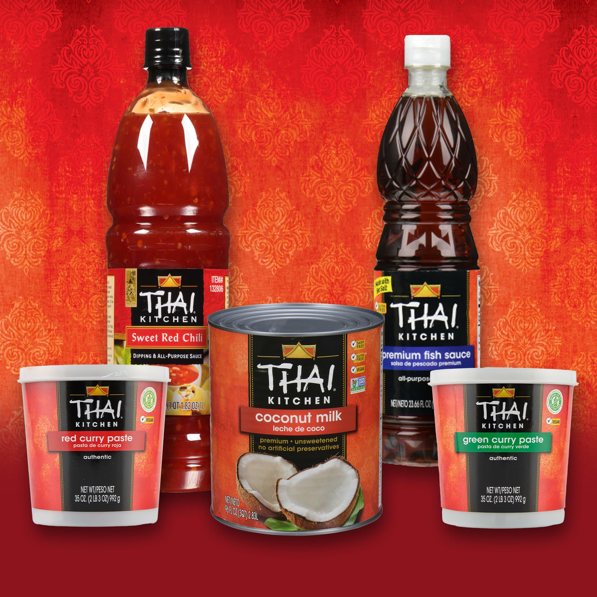 Thai Kitchen Coconut Milk, 96 fl oz (Pack of 6) - Six 96 Fluid Ounce Containers of Unsweetened, Premium Dairy Free Coconut Milk Perfect for Vegan Curries, Sauces, Soups, Desserts, and Beverages