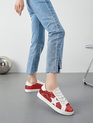 Miniatura 2 de Party Zapatos deportivos con diseño de estrella, para mujer, con cordones y caña baja, cómodos y acolchados, para caminar