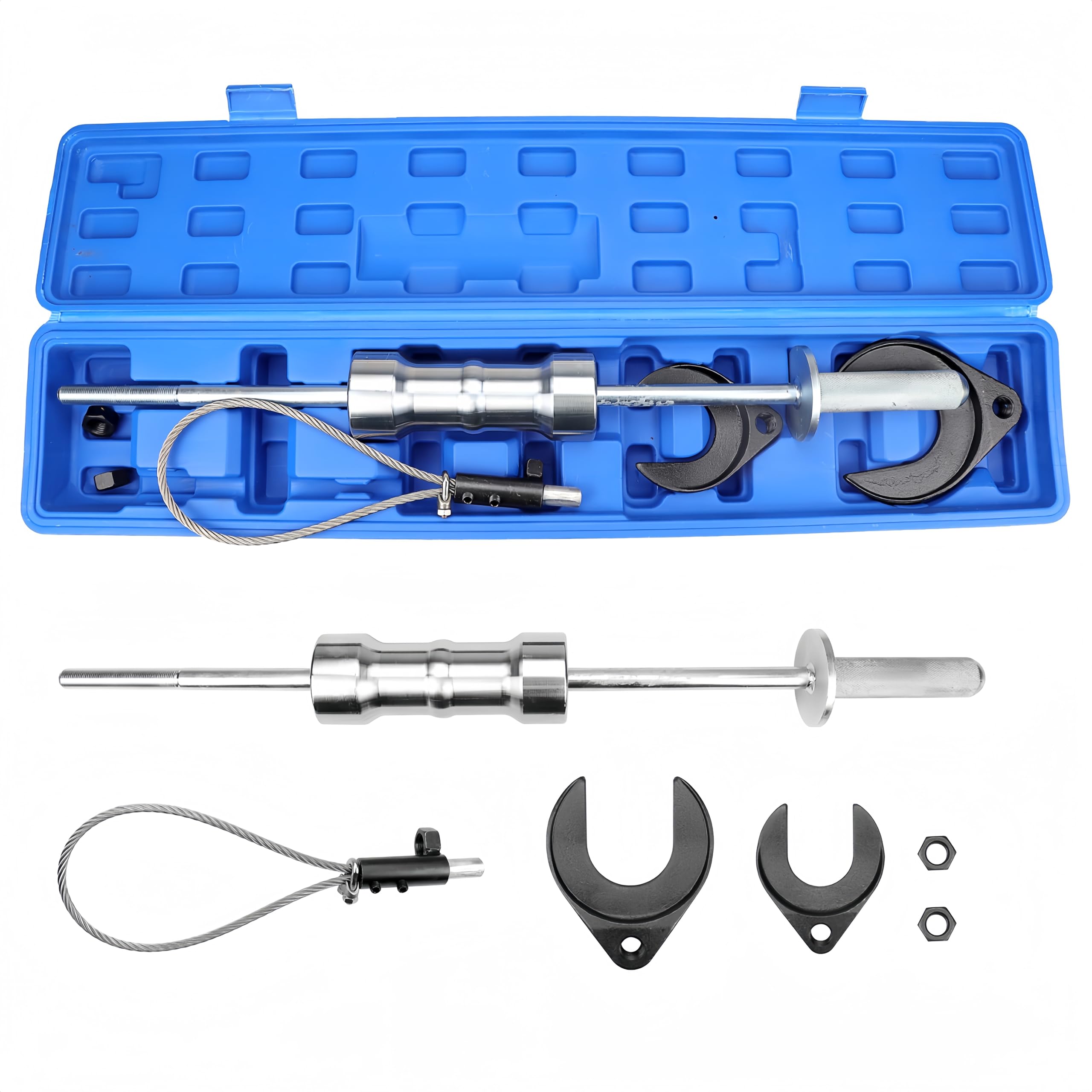 Inner CV Joint Puller Slide Hammer Puller Set Front Wheel Drive Axle Half Shaft Removal Tool Kit, CV Axle Removal Tool Axle Puller 10 Pounds Heavy Duty Slide Hammer 63mm 48mm