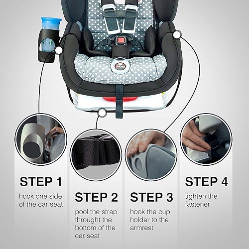 Miniatura 3 de Portavasos infantil para asientos de automóvil convertibles - Compatible con Britax ClickTight Marathon, Boulevard, Advocate - Negro