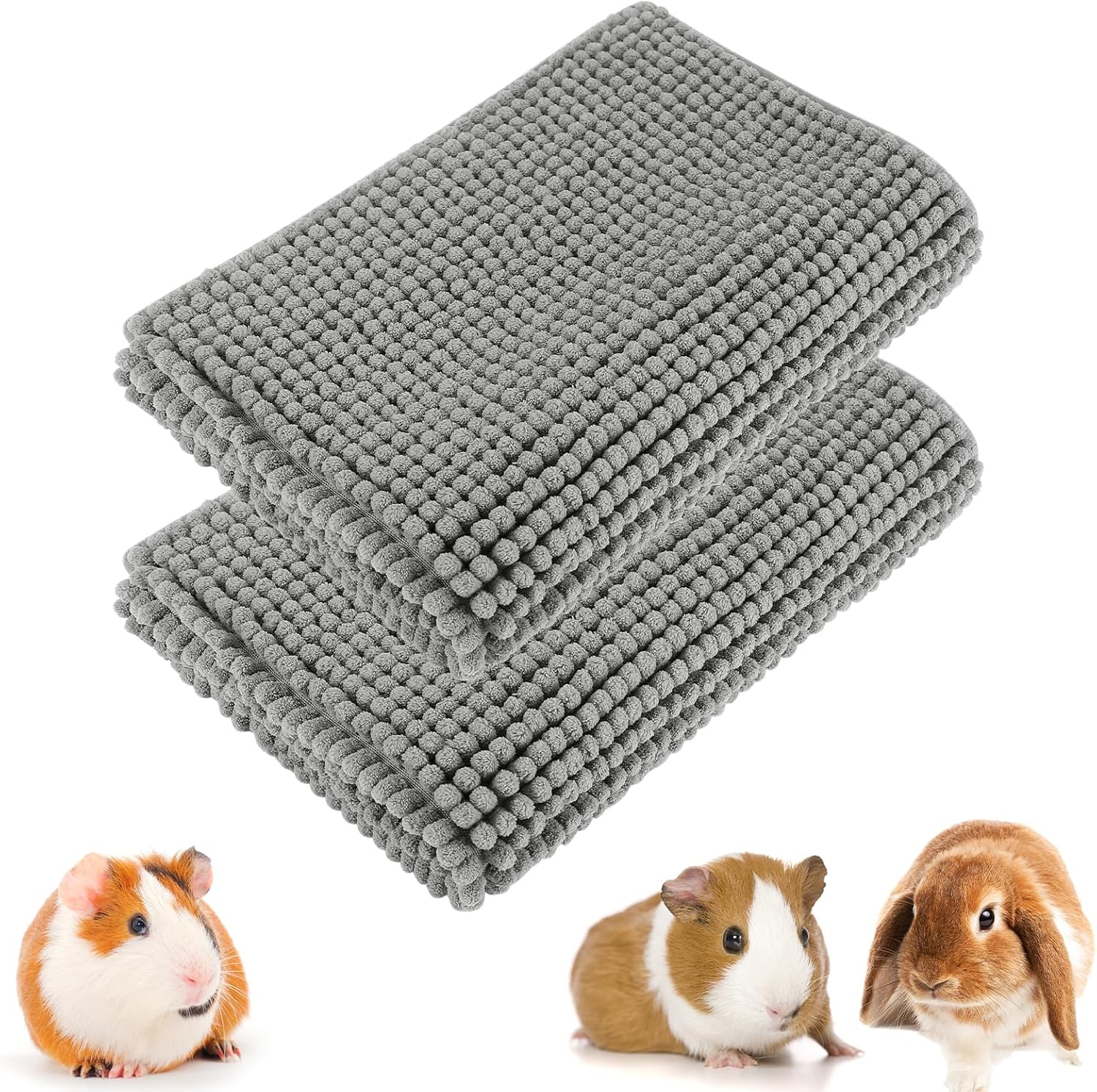 MEWTOGO 2 Pcs Washable Guinea Pig Fleece Cage Liners