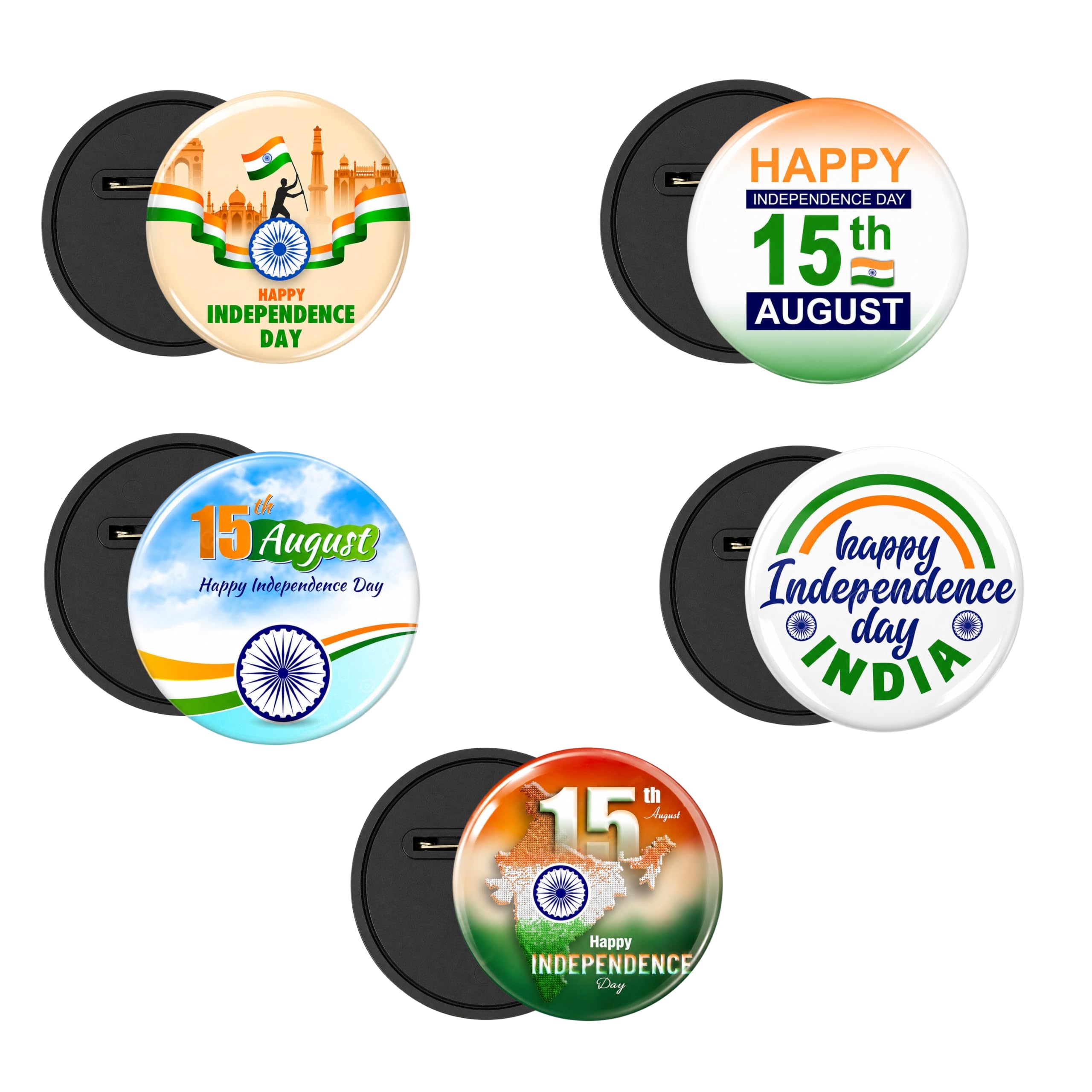 HK Memory Makers Independence Day Button Badges | 58mm Round Badge for School, Office & College | 15th August | Pack of 25-picture-33