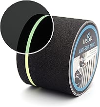 LifeGrip Anti Slip Traction Tape with Glow in Dark Green Stripe, 2 Inch x 38 Feet - Best Grip, Friction, Abrasive Adhesive for Stairs, Tread Step, Indoor and Outdoor, Black (2 inch X 38 feet)