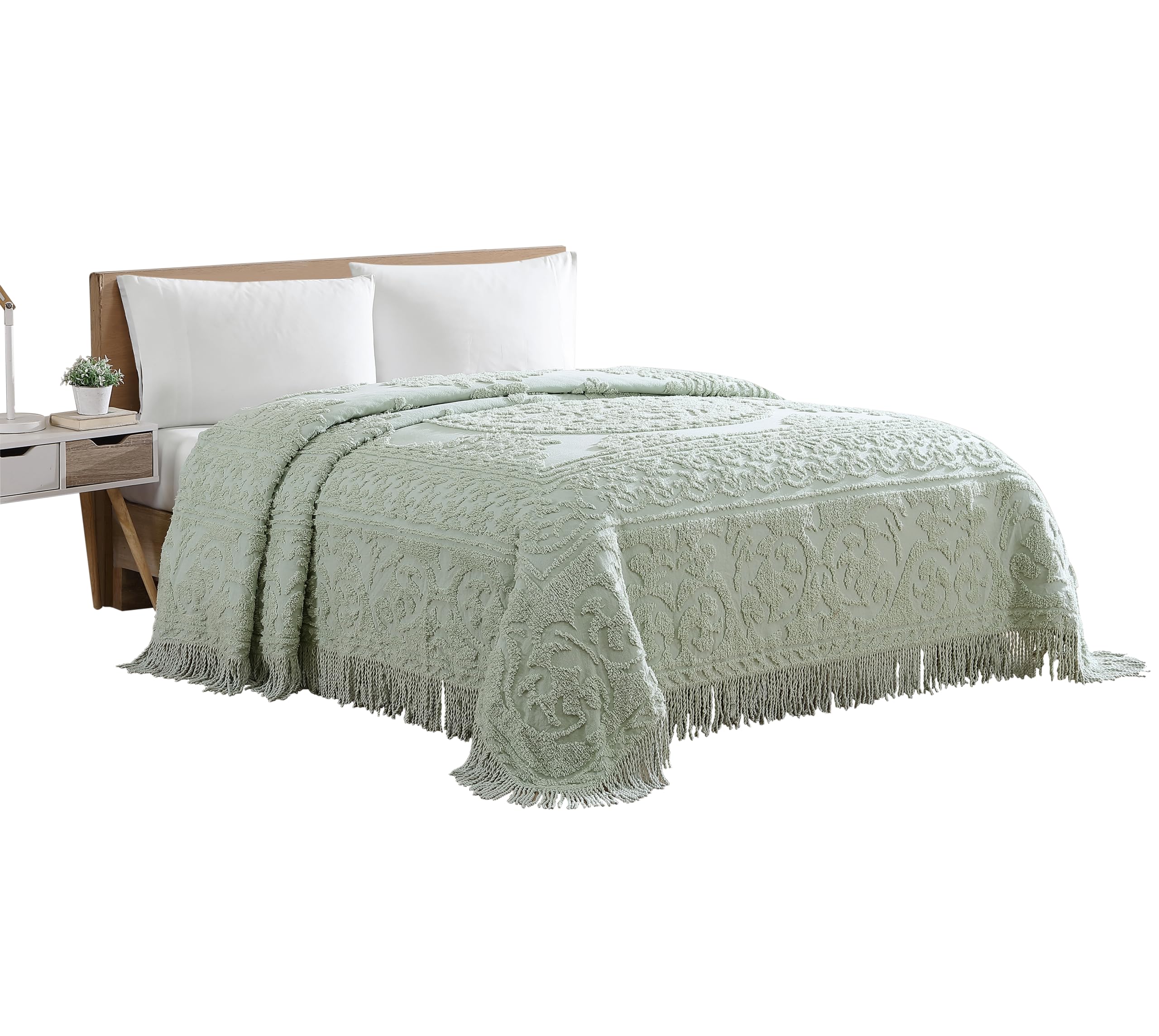 Beatrice Home Fashions Copriletto In Ciniglia Medallion - Letto Matrimoniale, Colore Cioccolato - Stile Vintage