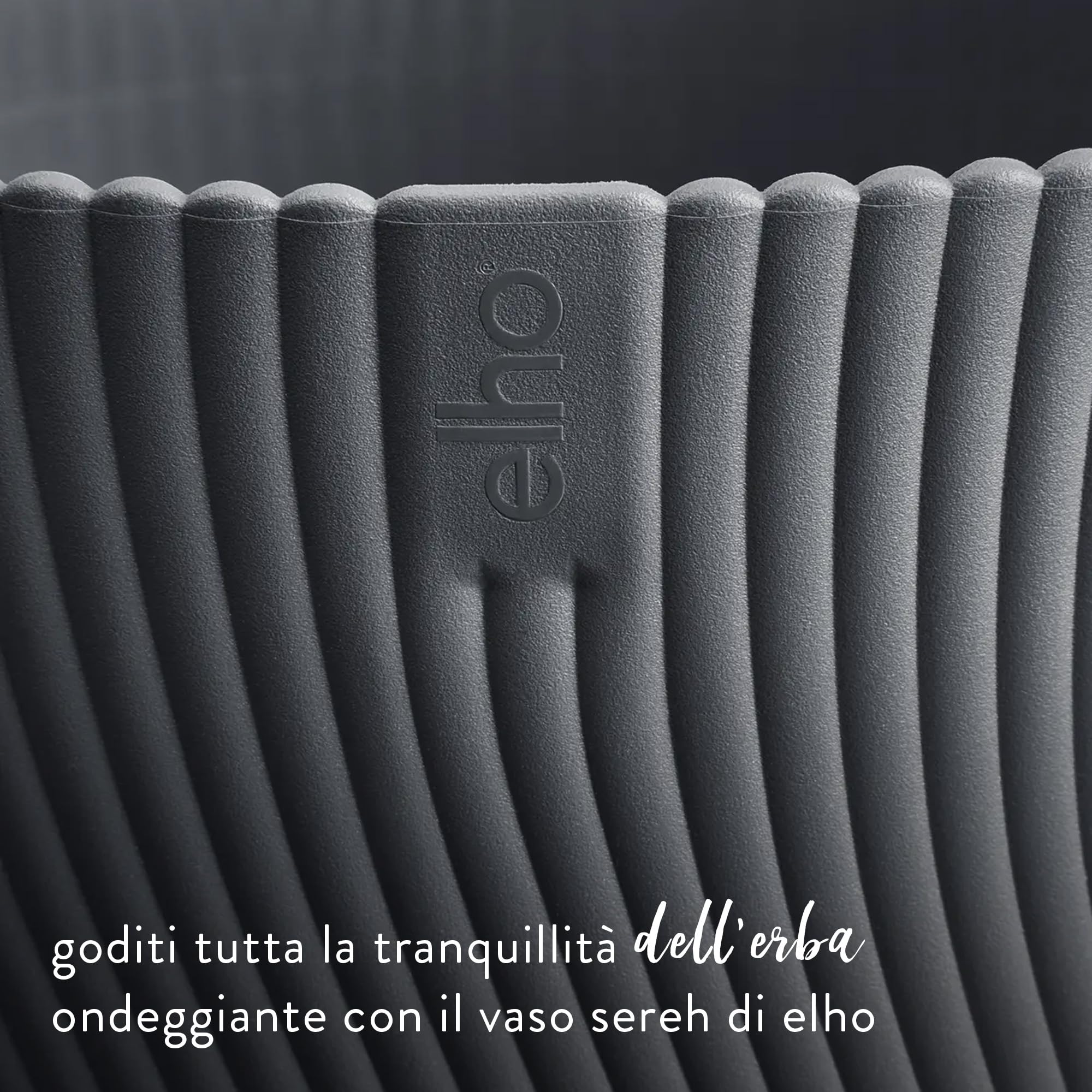 Elho Sereh Round 60 - Grande Vaso per Interno e esterno - 100% Plastica Riciclata - Ø 59 x H 50.6 cm - Anthracite