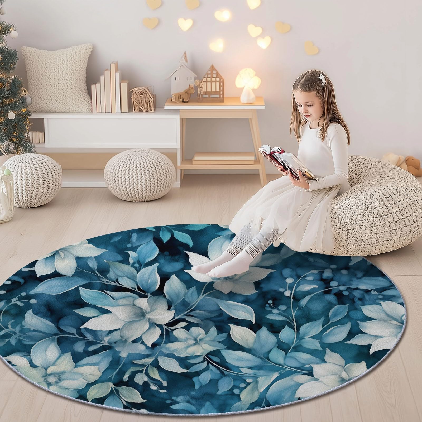 Tapis rond lavable de 200 cm idéal pour une chambre d'enfant ou nurserie
