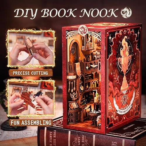 Miniatura 63 de CUTEBEE - Kit de rincón de libros, kit de casa de muñecas en miniatura para adultos y adolescentes, rincón de casa en miniatura, decoración 3D