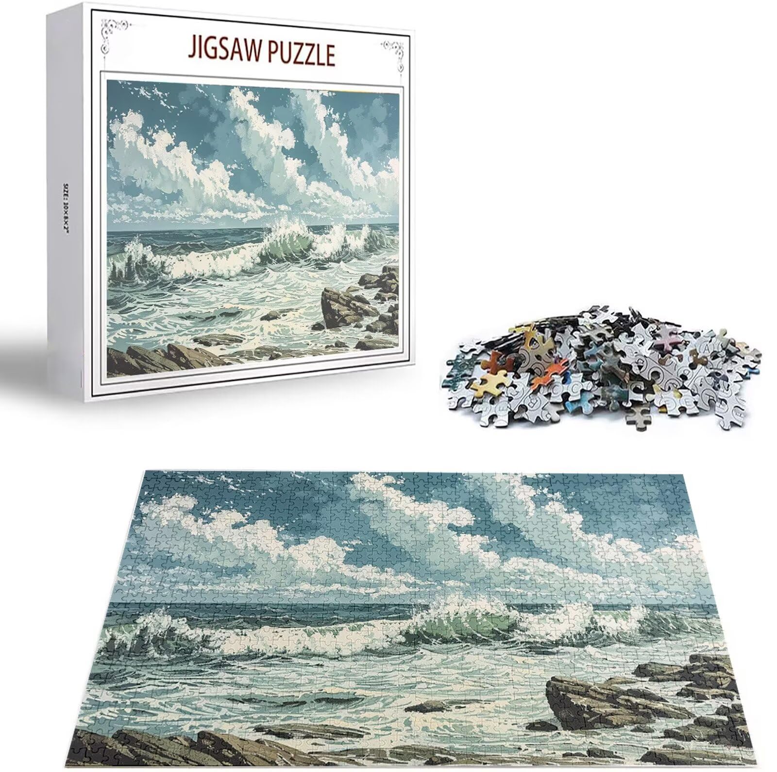 Puzzle dla dorosłych, 2000 elementów, oceaniczne puzzle, 2000 elementów, trudne zagadki, krajobraz, drewniane puzzle dla dorosłych, z pudełkiem do pakowania, puzzle dla całej rodziny, dekoracja