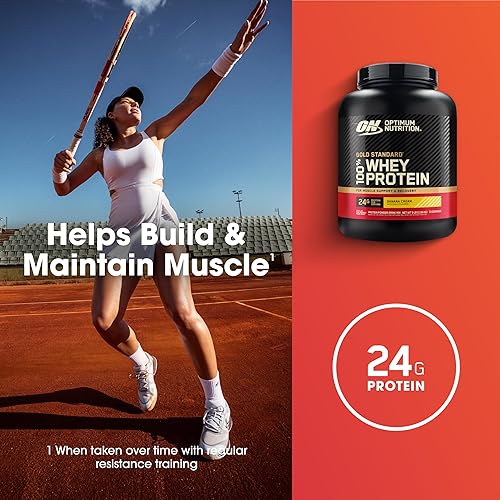 Miniatura 4 de Optimum Nutrition Gold Standard 100% proteína de suero en polvo, crema de plátano, 5 libras, el empaque puede variar