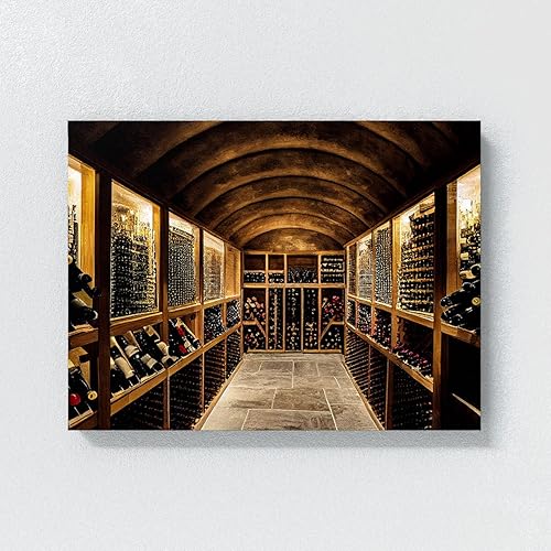 Miniatura 4 de Sense Canvas Lienzo decorativo de 13 barriles de bodega de vinos, decoración del hogar, póster de pared XL, 48 x 36  1.5 pulgadas