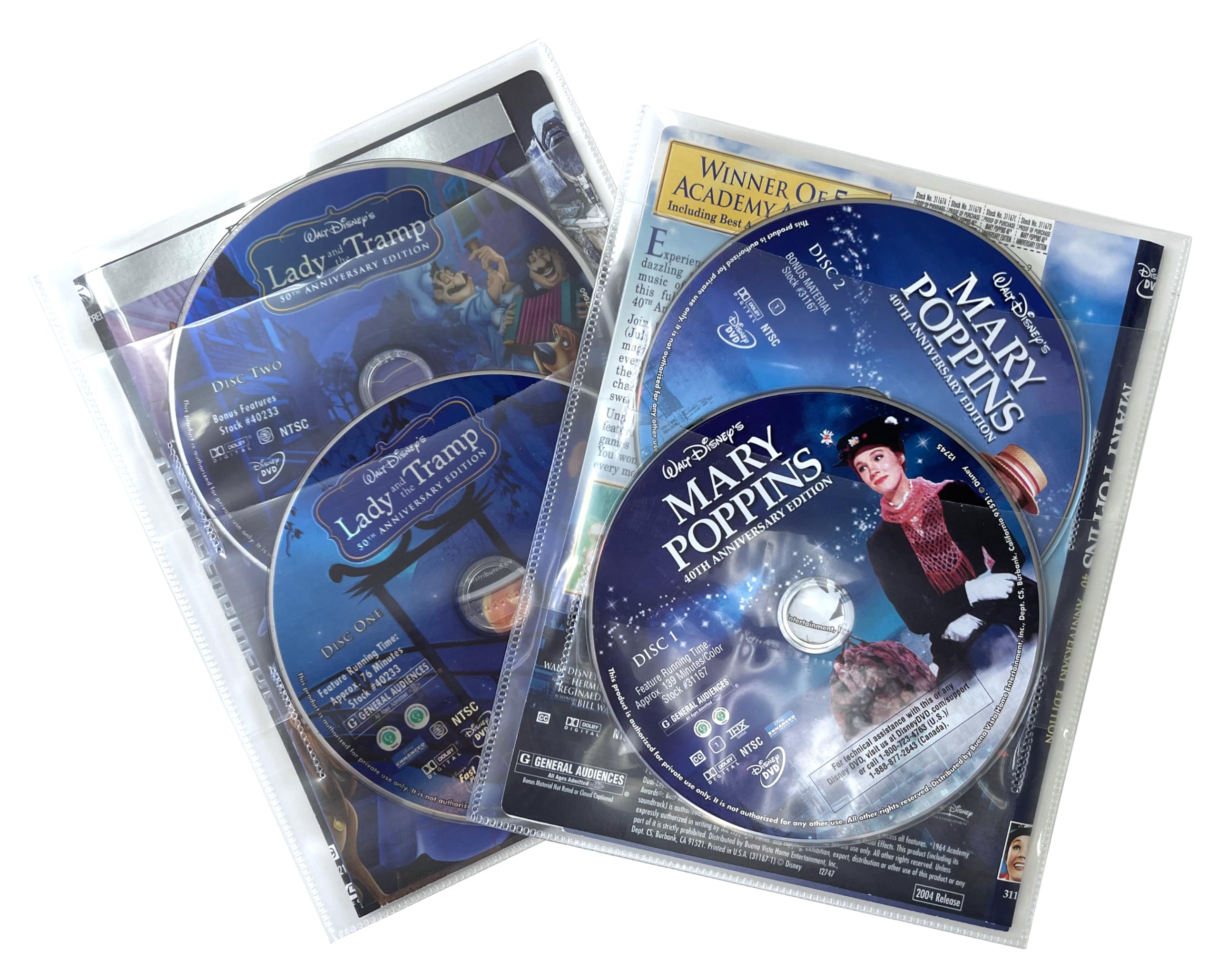 CheckOutStore Clear CPP Sleeves for 2 Discs & DVD Booklet - One Piece Design - Scratch-Resistant, Dust-Free, Space-Efficient Storage (Pack of 100)