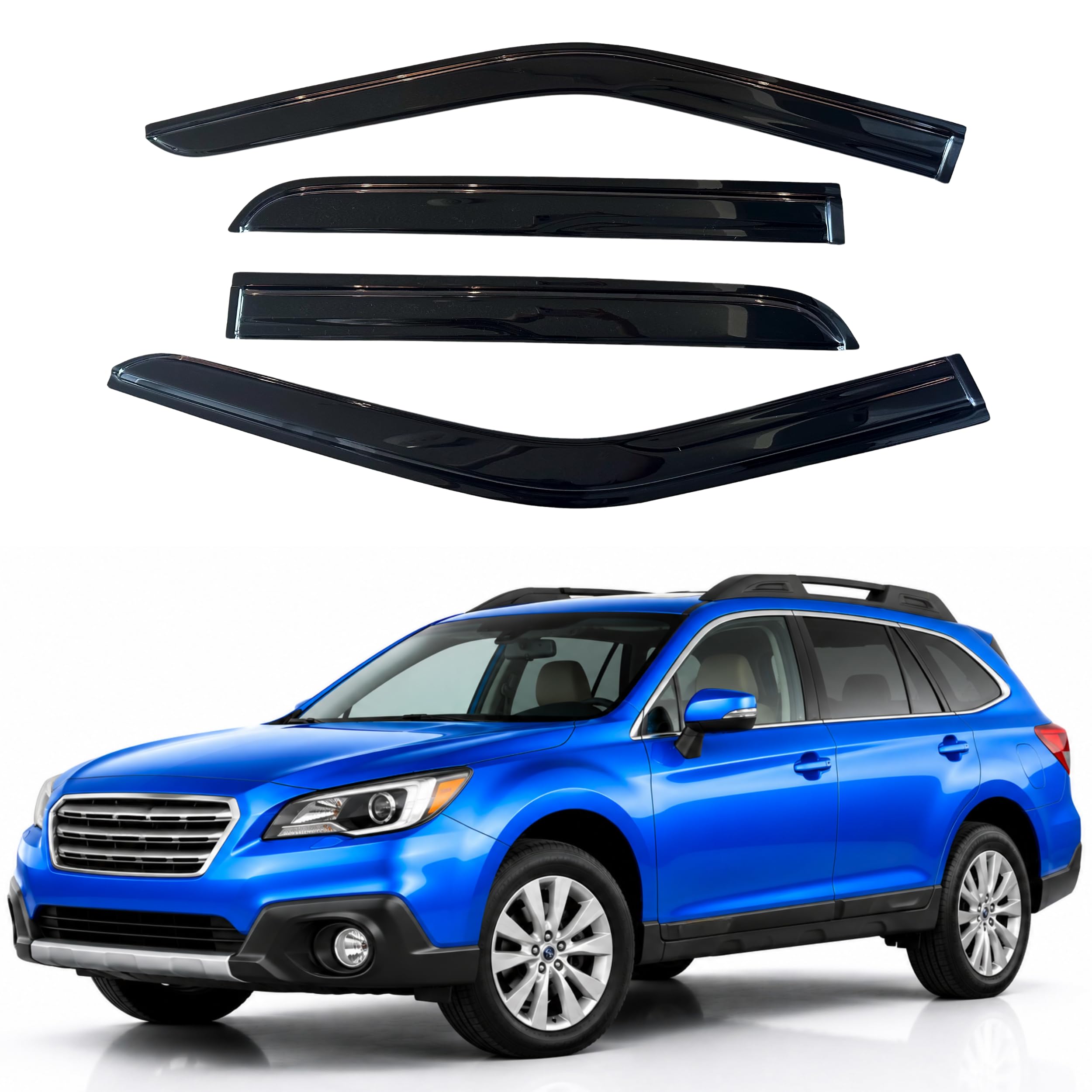 IG Window Visors Fit for 2015-2019 Subaru Outback, Out-Channel Rain Guards Vent Wind Deflectors 4PC, Car Accessories for 15-19 Outback
