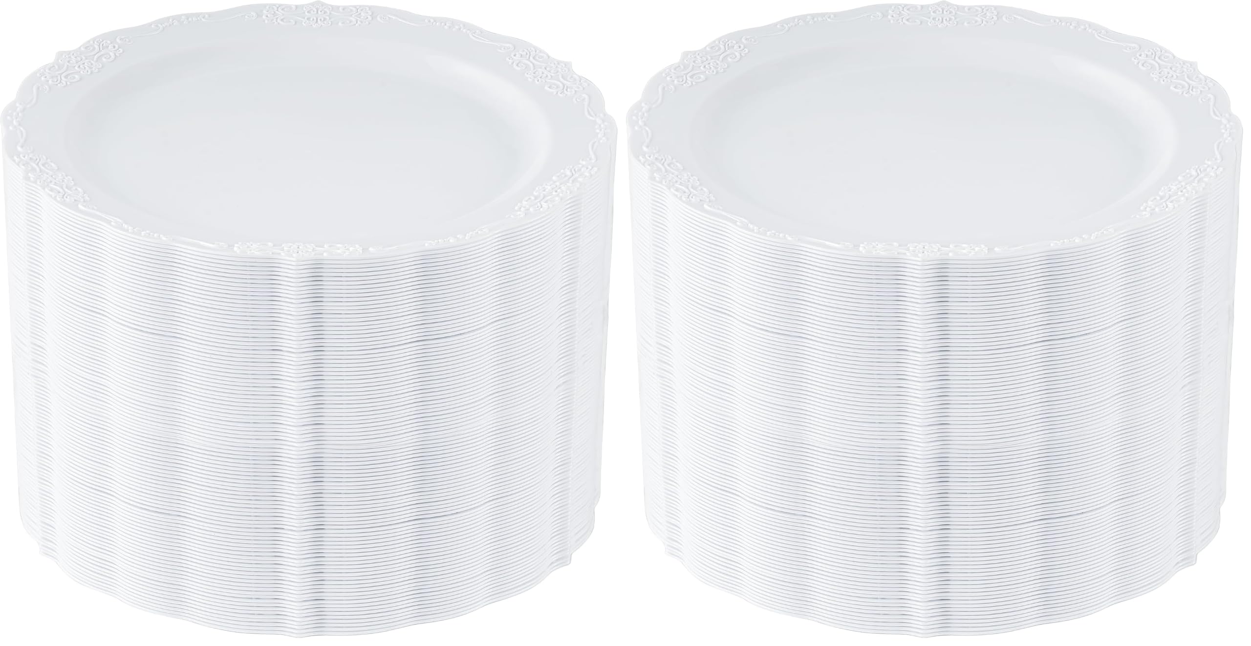 White Disposable Plates - 100 Pack for Parties -10