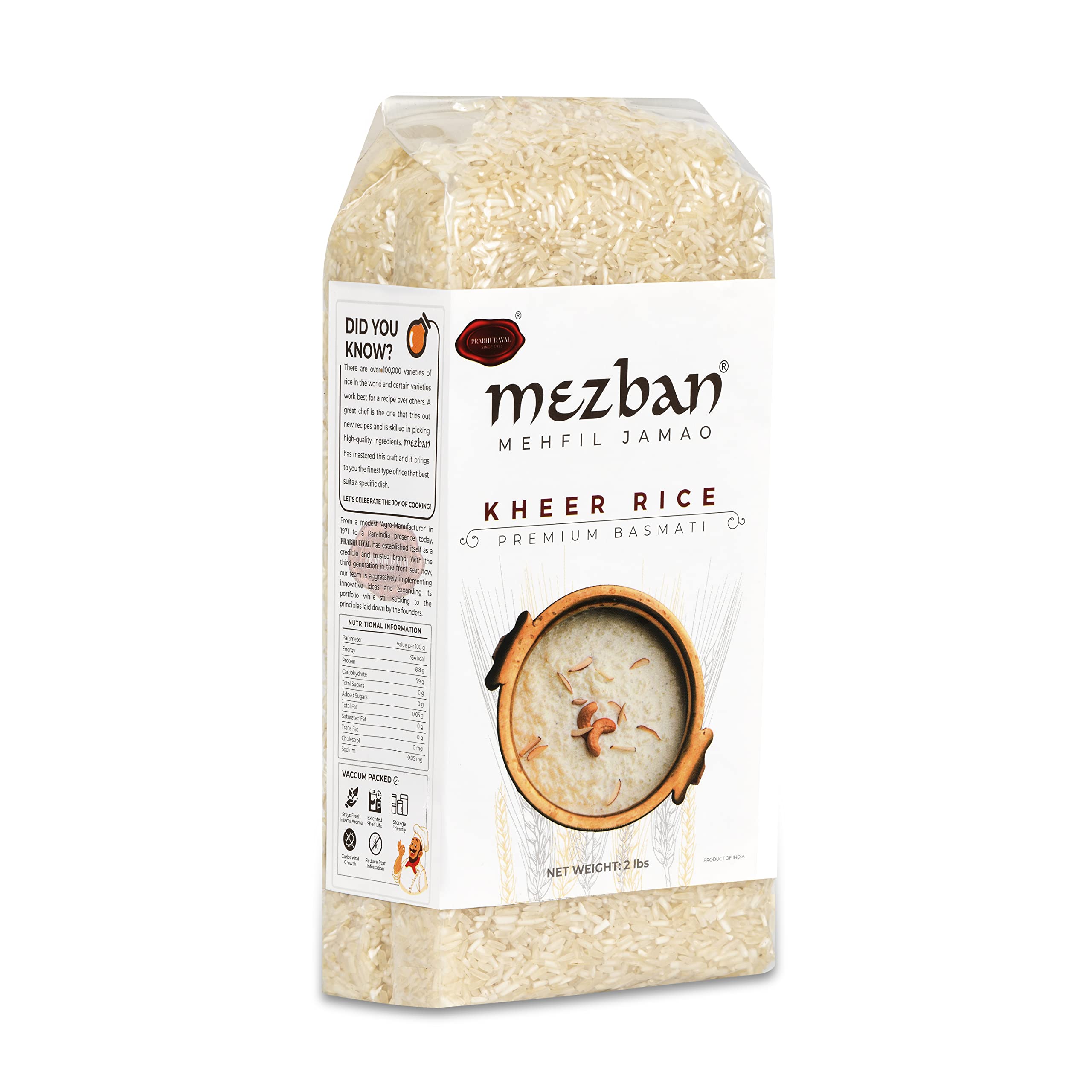Mezban Kheer Rice, Premium Basmati Rice for Superior Kheer (2lbs / 910g) (B0BYZKMZ63) Amazon Price History, Amazon Price Tracker