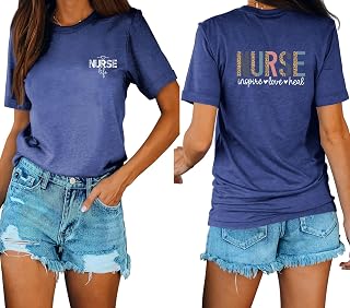 Women's Nurse Life Shirt Letter Print T-Shirt Nurses Day Inspirational Short Sleeve