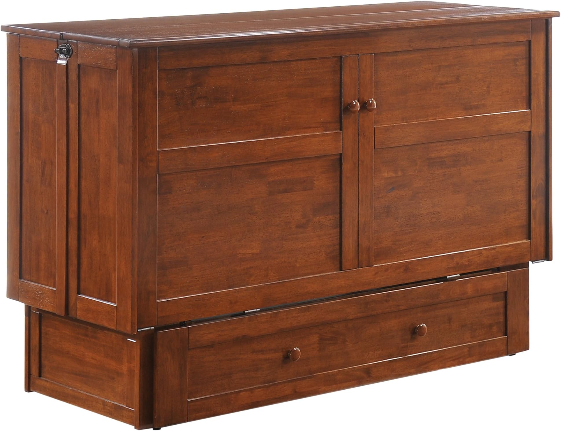 Night & Day Furniture Murphy Cabinet Bed with Mattress, Cherry, Queen