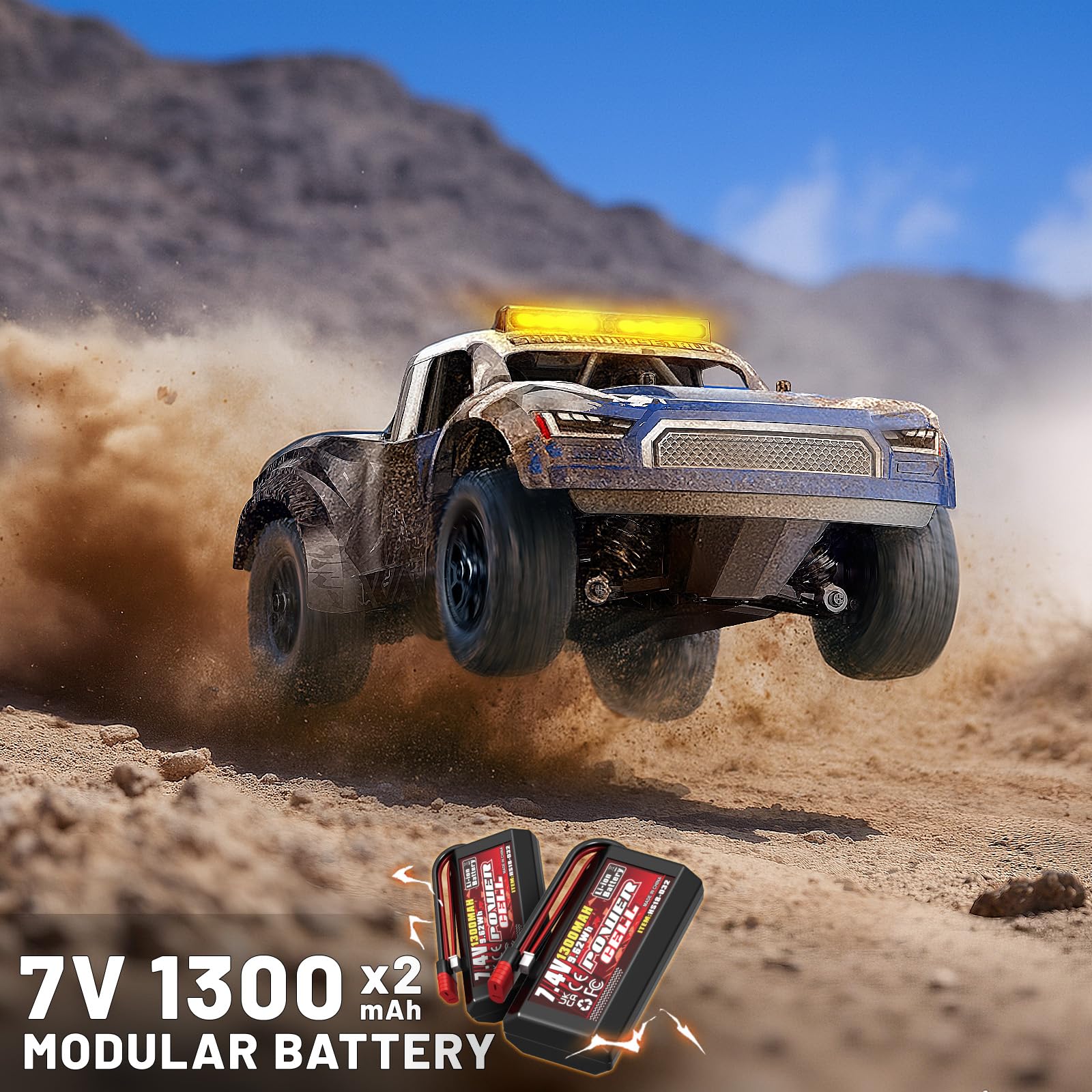 Coche Teledirigido Adulto 1:16, 2,4GHz Rápido 36 km/h, Vehículo Eléctrico Todoterreno 4WD Resistente al Agua con Baterías Dobles, Neumáticos Drift y Todoterreno, Transmisión Metálica y Luces LED