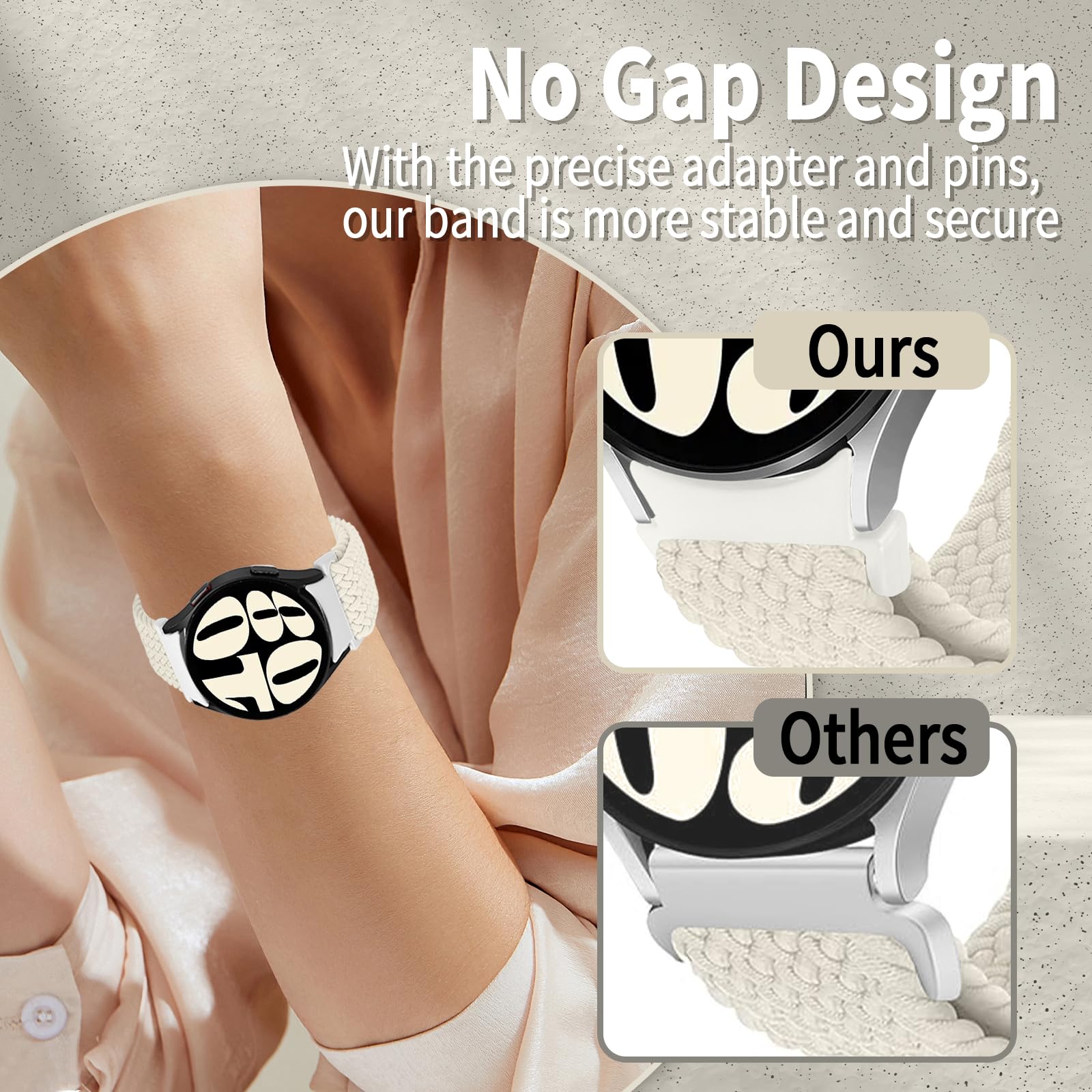 kytuwy Stretchy Nylon Bands Compatible for Samsung Galaxy Watch 6 5 4 Band 40mm 44mm, Magnetic Braided Sport Band for Galaxy Watch 6 Classic 47mm Band 43mm/Galaxy Watch 5 Pro Band 45mm Men Women