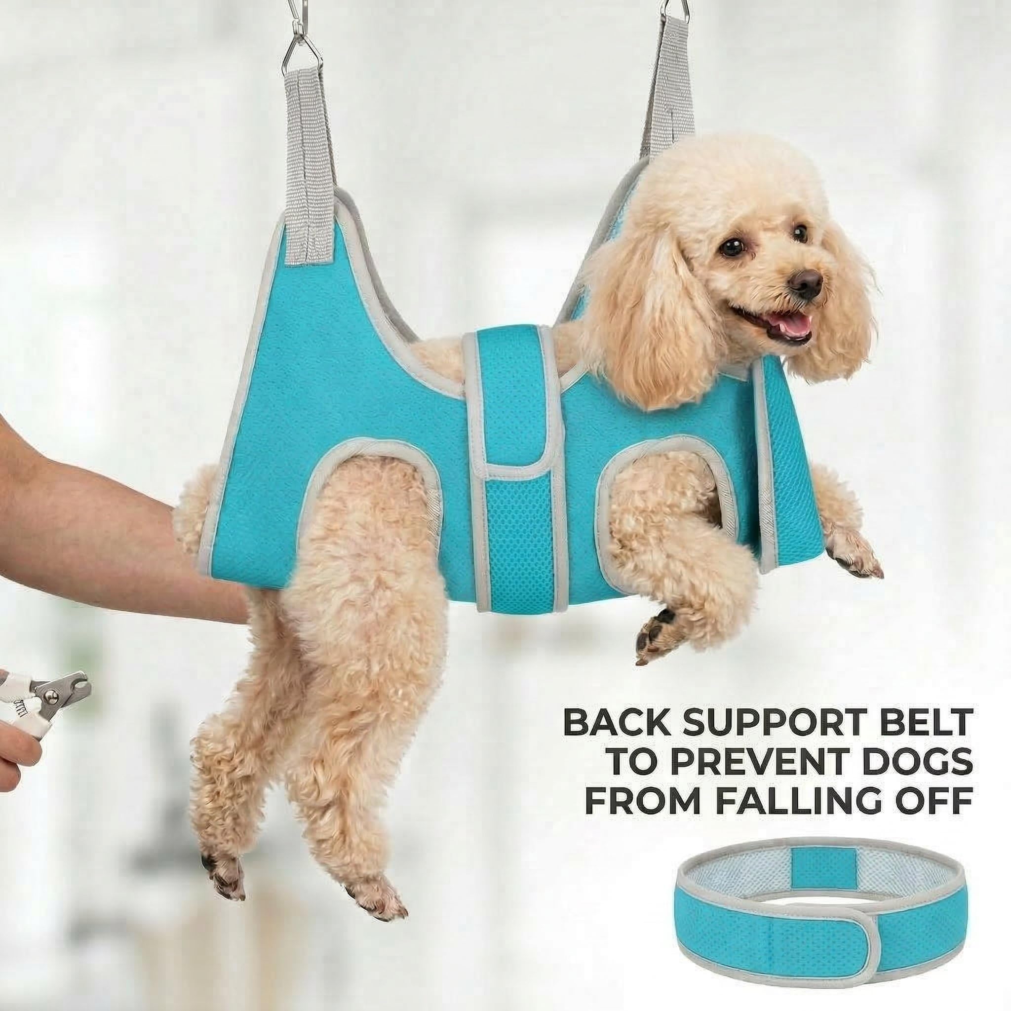 Marnonsis Dog Grooming Hammock, Adjustable Restraint Sling for Nail Trimming, Hands-Free Cat Grooming Harness for Easy Bathing, Haircuts & Claw Care at Home, Blue XS - image 4