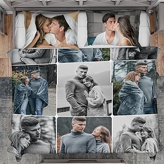 Personalized Custom Duvet Cover Bedding Set Trio, with Photo and Text, Include 1 Pcs Duvet Cover and 2 Pcs Pillowcases (Add 9 Image)