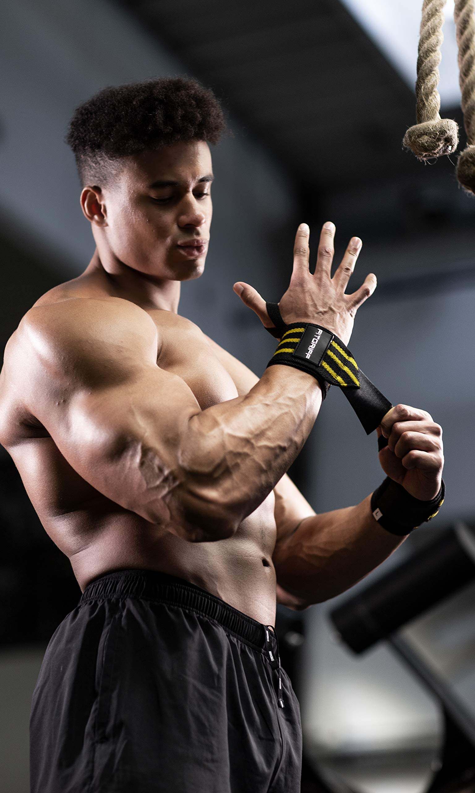 Fitgriff® Polsini Palestra - Polsiere Gym Uomo e Donna Professionali, per Fitness e Bodybuilding - Accessori Sollevamento Pesi