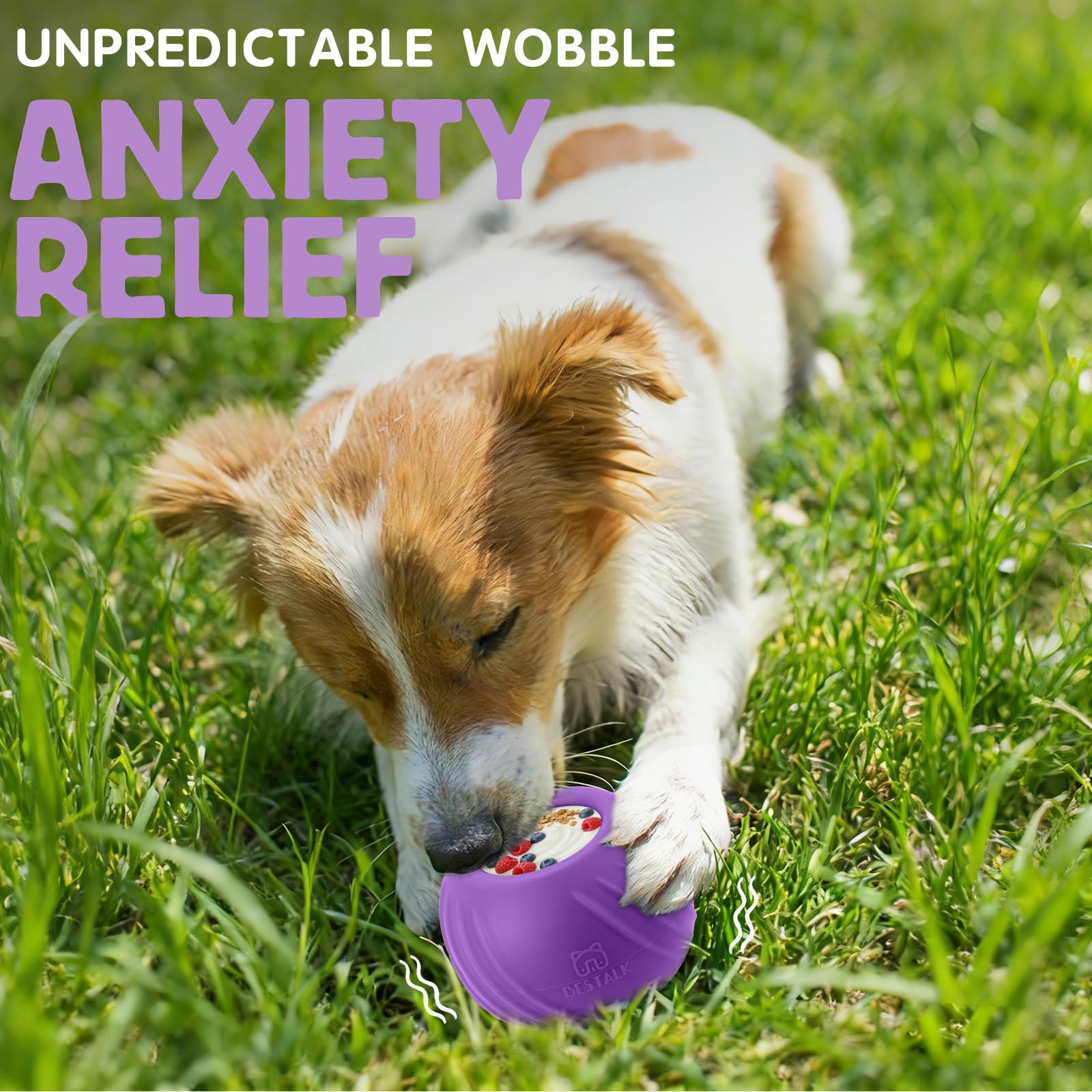 Juguete para lamer perros de larga duración, cuenco de enriquecimiento para perros tambaleante para mantener a los perros ocupados, comedero interactivo para perros rellenable para